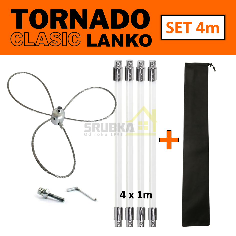 TORNADO CLASIC LANKO rotačná komínová kefa čistič komína set 4 m